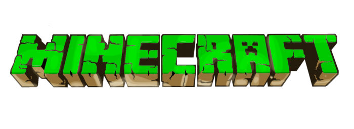 700x255 Minecraft Green Logo Vector, Clipart