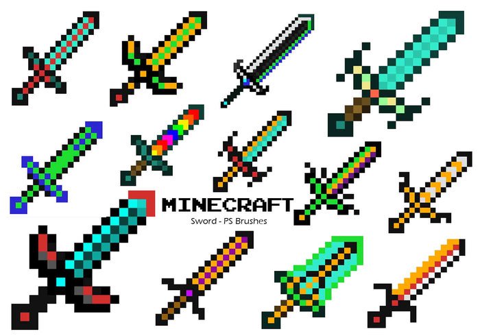 Minecraft Sword Ps Brushes Abr 700x490 Minecraft Sword Ps Brushes Abr