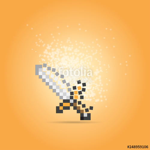 Orange Sword Pixels Weapon Style Minecraft Stock Image 500x500 Orange Sword Pixels Weapon Style Minecraft Stock Image