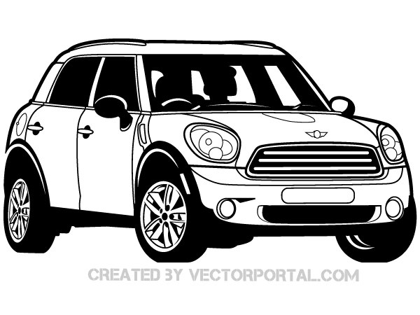 600x450 Mini Cooper Car Vector Image