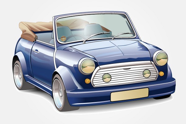 600x400 Vintage Mini Cooper Vector