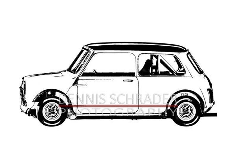 794x566 Car Mini Cooper Illustration Classic Car Etsy