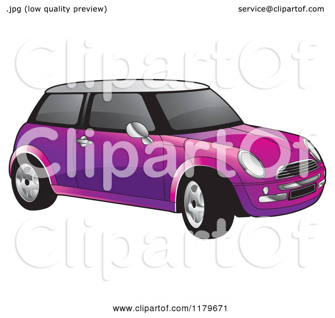 1080x1024 Clipart Of A Purple Mini Cooper Car