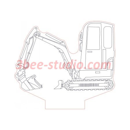 Mini Excavator Illusion Lamp Plan Vector Op For Cnc 450x449 Mini Excavator Illusion Lamp Plan Vector Op For Cnc