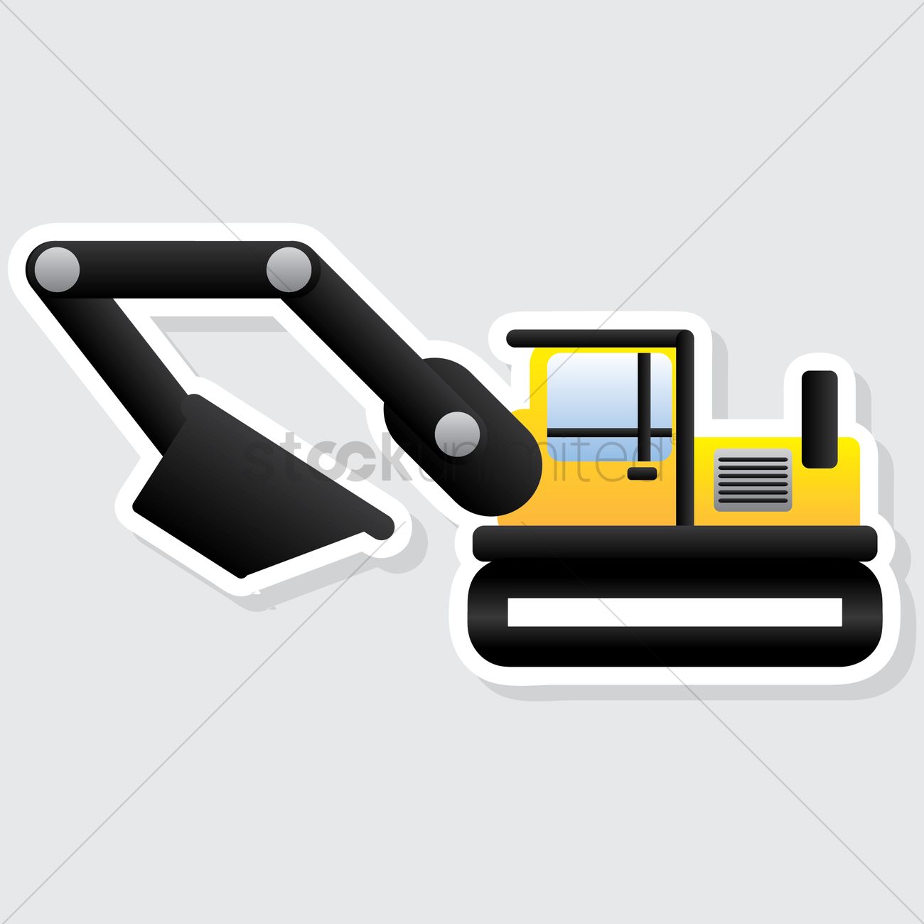 Mini Excavator Vector Image 1300x1300 Mini Excavator Vector Image