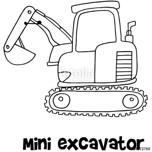 Vector Of Mini Excavator Hand Draw Stock Image And Royalty Free 500x500 Vector Of Mini Excavator Hand Draw Stock Image And Royalty Free