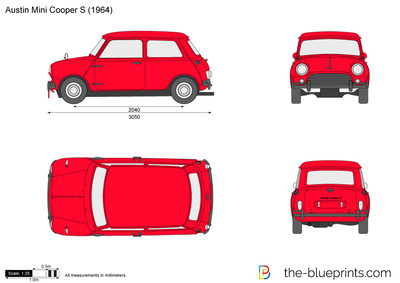 400x283 Austin Mini Cooper S Vector Drawing
