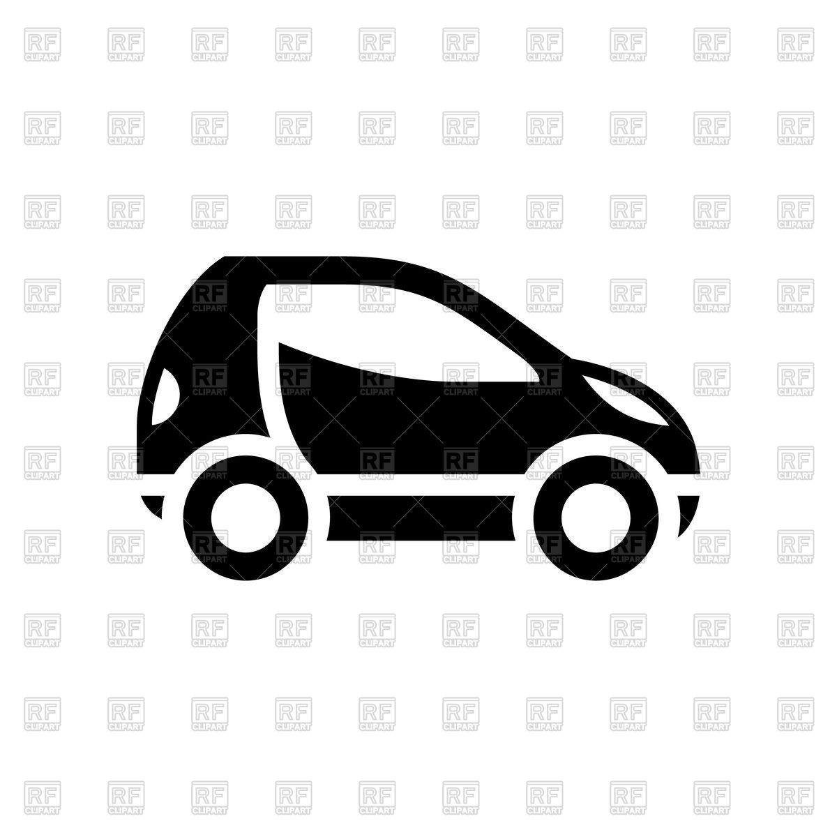 1200x1200 Black Icon Of Mini Car On White Background Vector Image