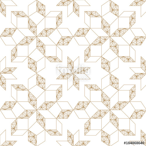 500x500 Gold Geometric Simple Minimalist With Japanese Vector Pattern