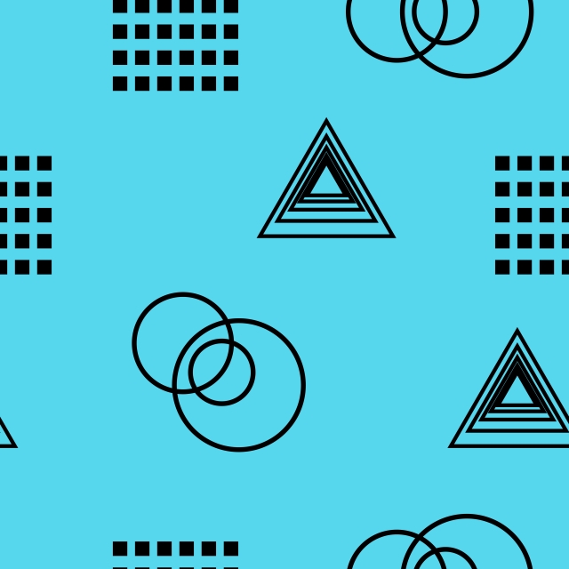 640x640 Memphis Minimalist Seamless Pattern Light Blue Background Vector
