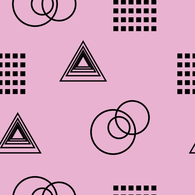 640x640 Memphis Minimalist Seamless Pattern Pink Background Vector
