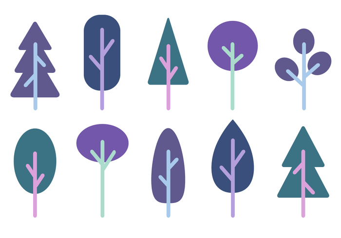 700x490 Free Minimalist Trees Vector