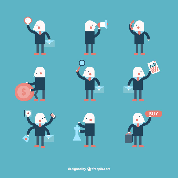 626x626 Minimalist Businessman Character Collection Vector Free Download
