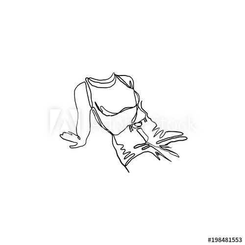 500x500 Modern Minimalist Continuos Line Female Portrait Trendy Abstract