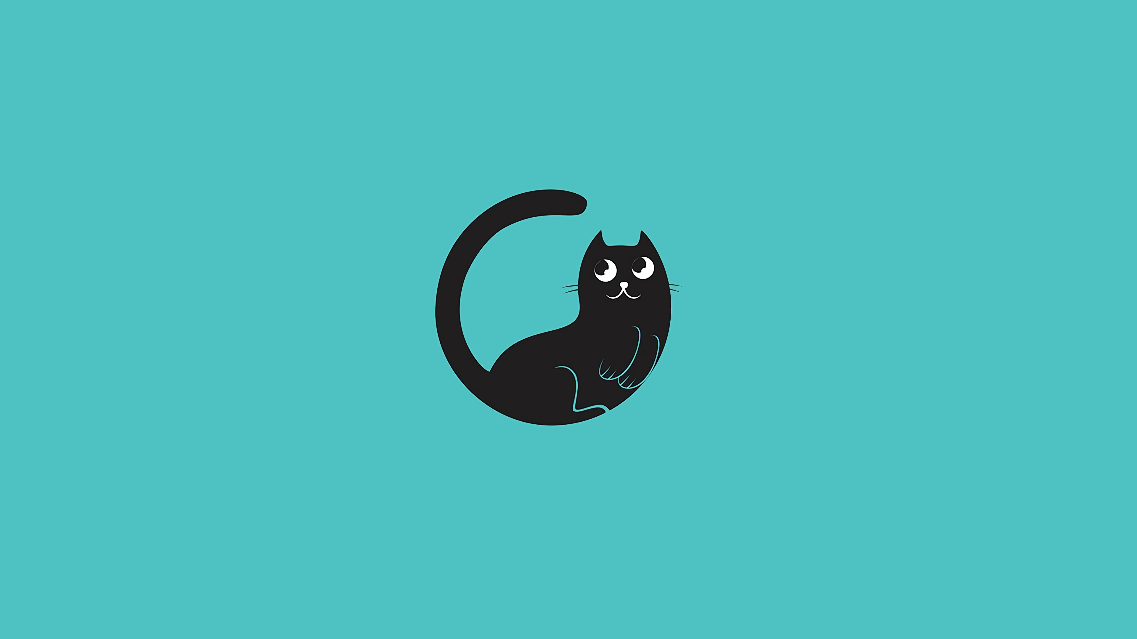 3840x2158 Wallpaper Cat, Minimalism, Vector, Art Hd Widescreen High