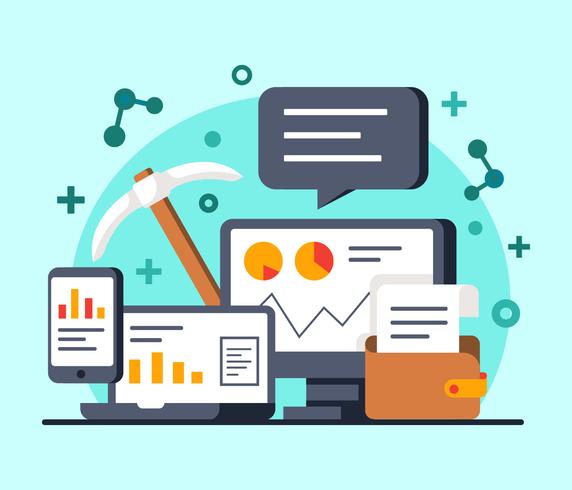 572x490 Data Mining Vector Illustration