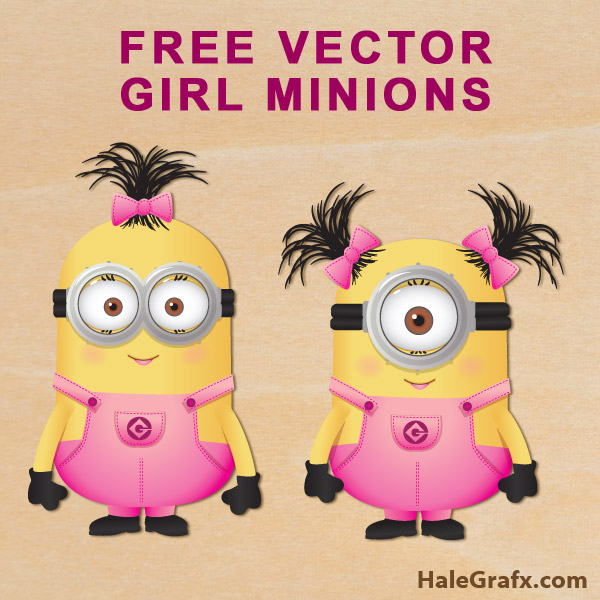 Free Vector Despicable Me Girl Minions 600x600 Free Vector Despicable Me Girl Minions