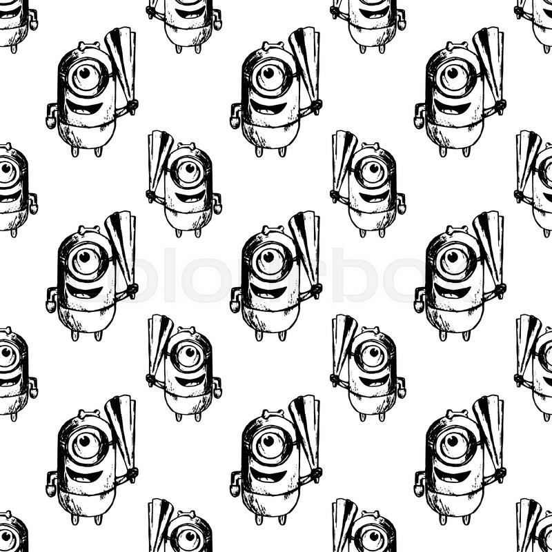 800x800 Seamless Pattern With Many Minions Stock Vector Colourbox