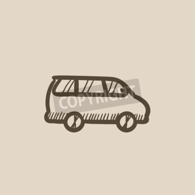 400x400 Minivan Vector Sketch Icon Isolated On Background Hand Drawn Wall