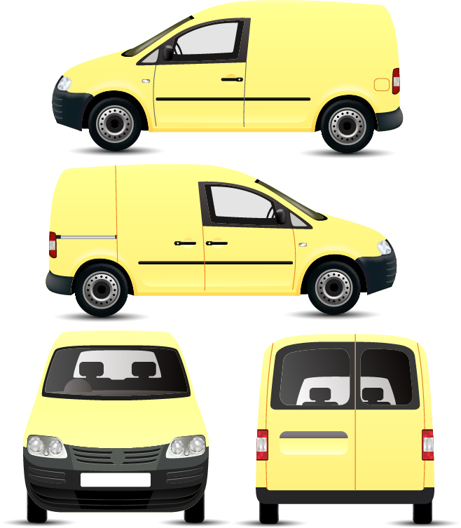 658x753 Yellow Minivan Vector Free Download