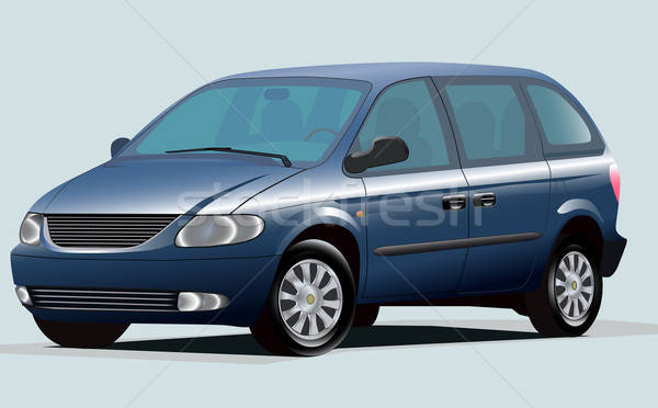 600x372 Blue Minivan Vector Illustration Valerijs Kostins