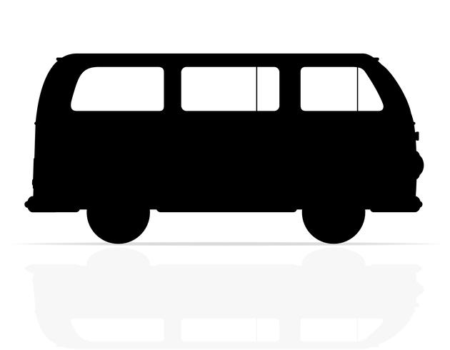 630x490 Retro Minivan Silhouette Vector Illustration