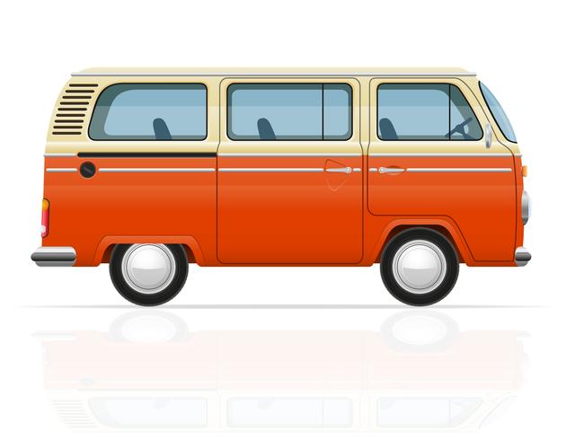 630x490 Retro Minivan Vector Illustration