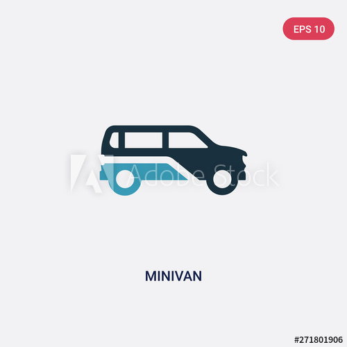 500x500 Two Color Minivan Vector Icon From Transportation Concept