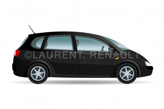 623x415 Black Minivan Vector Stock Images