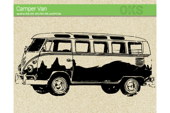 580x386 Camper Van Vector Graphic