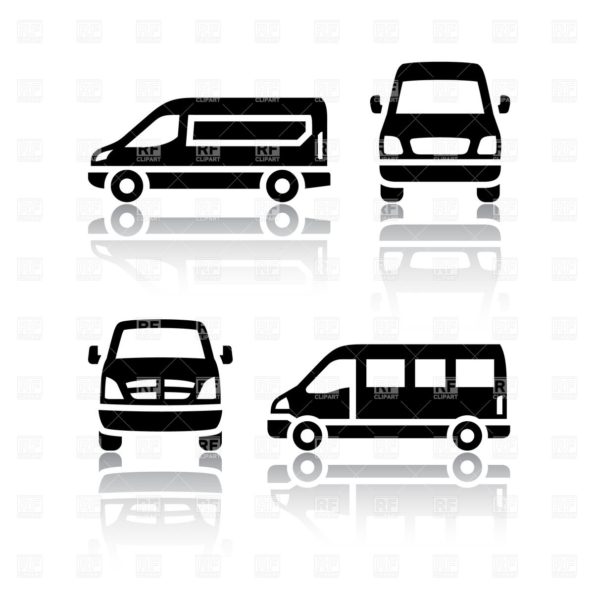 1200x1200 Cargo Or Delivery Van And Minibus Vector Image Of Transportation