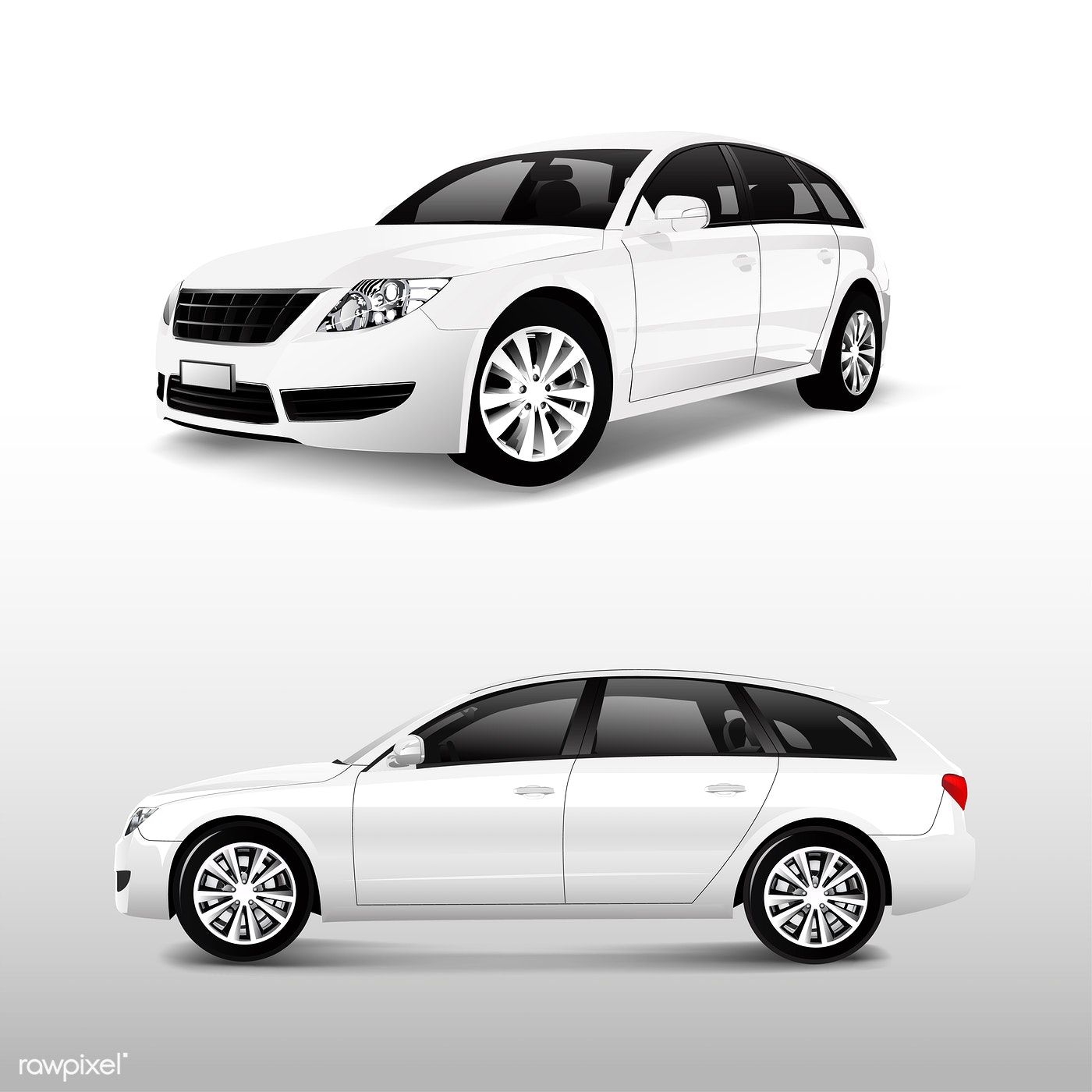 1400x1400 Download Premium Vector Of Front And Side View Of A White Minivan
