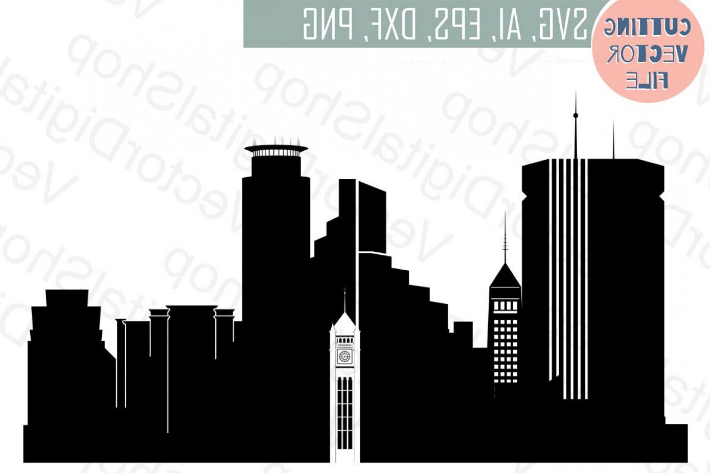 1389x926 Minneapolis Vector Minnesota Skyline Usa City Png Dwg Cdr