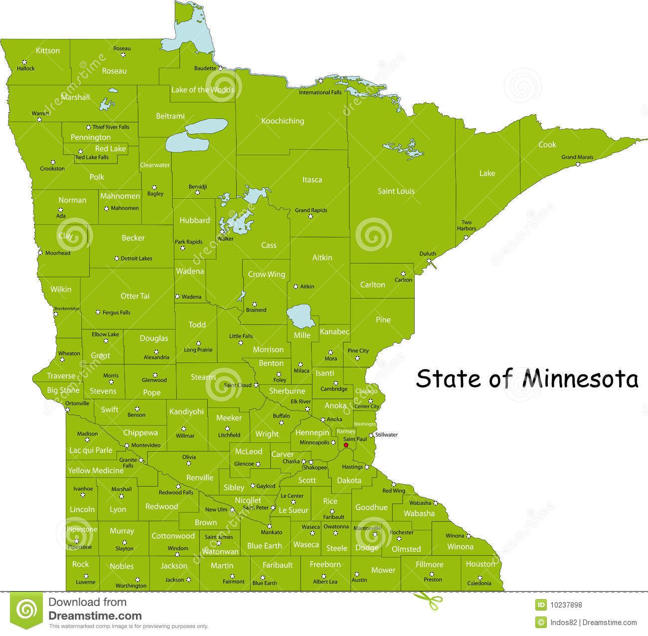 Map Of Minnesota State Designed In Illustration With The Counties 1300x1275 Map Of Minnesota State Designed In Illustration With The Counties
