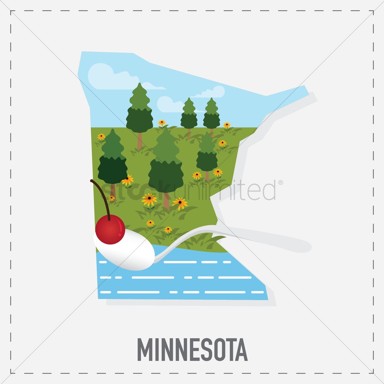 Minnesota Map Sticker Vector Image 1300x1300 Minnesota Map Sticker Vector Image