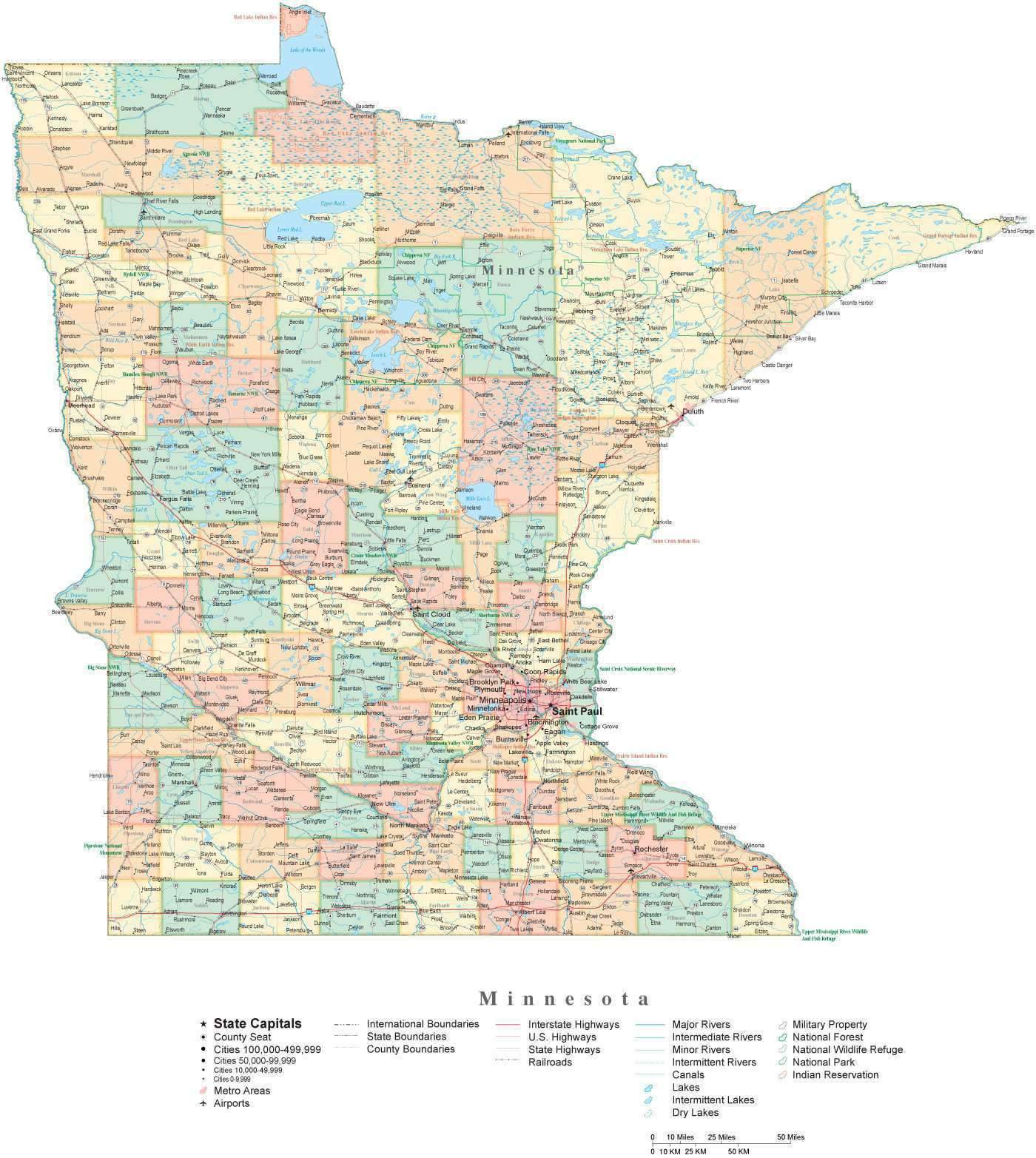 State Map Of Minnesota In Adobe Illustrator Vector Format 1400x1565 State Map Of Minnesota In Adobe Illustrator Vector Format