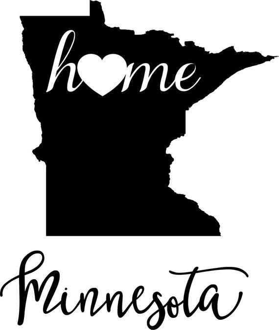 570x675 Minnesota State Map Digital Png Vector Etsy