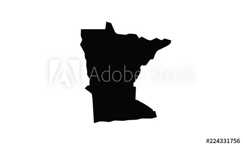 500x300 Minnesota Outline Map Black Usa State Borders Black Vector