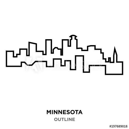 500x500 Minnesota Outline On White Background