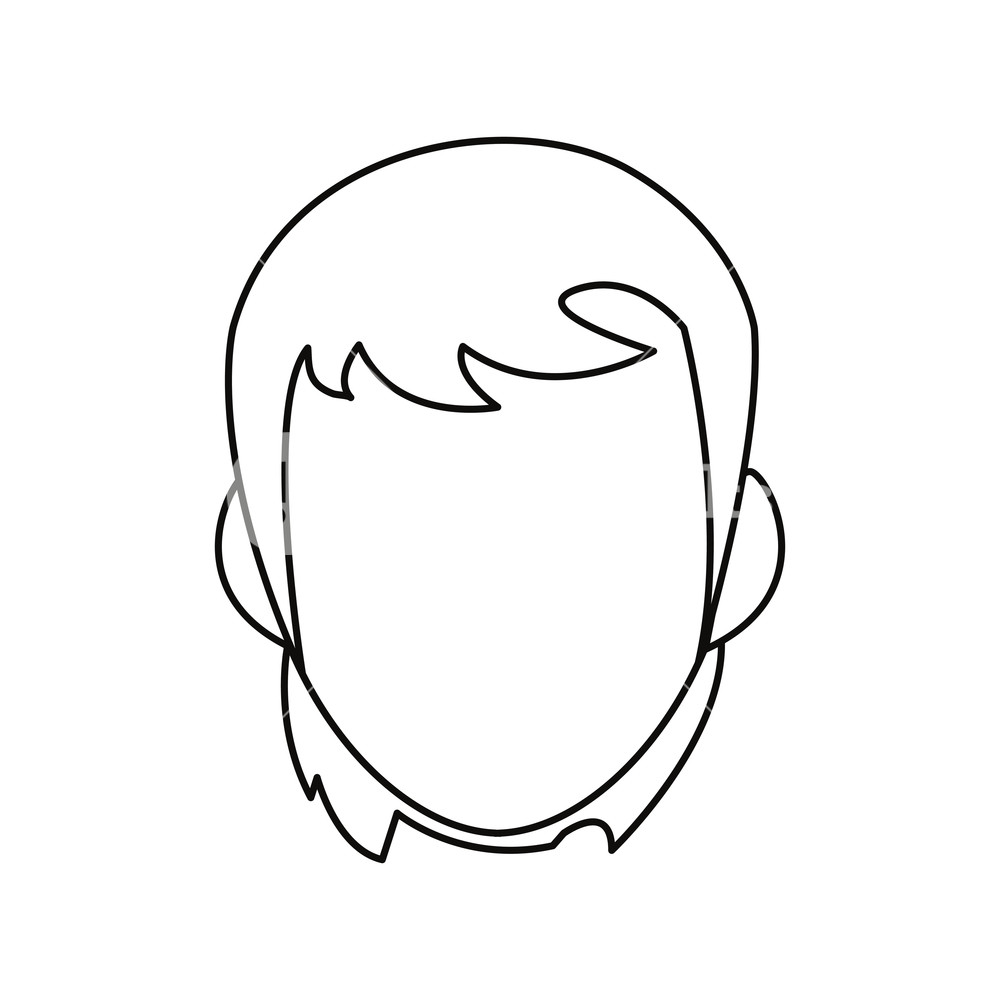 1000x1000 Outline Face Man On White Background Vector Illustration Royalty