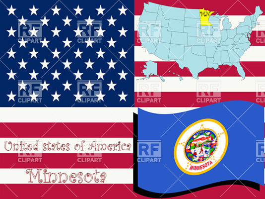 Minnesota State Flag And Map Vector Image Of Signs, Symbols, Maps 534x400 Minnesota State Flag And Map Vector Image Of Signs, Symbols, Maps