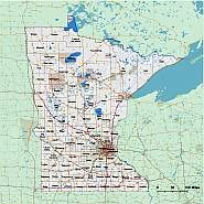 Minnesota State Vector County Map With Background Mb 185x185 Minnesota State Vector County Map With Background Mb