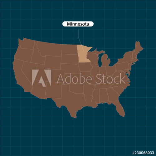 Minnesota States Of America Territory On Dark Background 500x500 Minnesota States Of America Territory On Dark Background