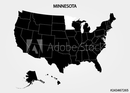 Minnesota States Of America Territory On Gray Background 500x357 Minnesota States Of America Territory On Gray Background