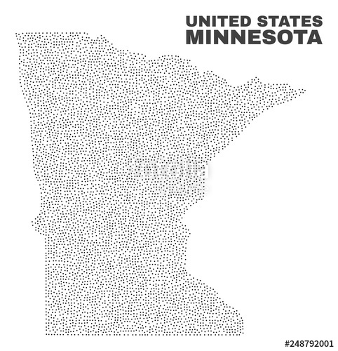 482x500 Minnesota State Map Designed With Small Points Vector Abstraction