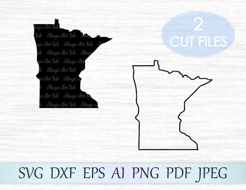 794x613 Minnesota State Minnesota Silhouette Minnesota Vector Etsy