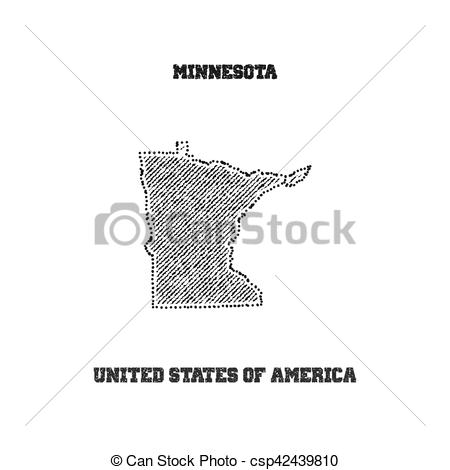 450x470 Label With Map Of Minnesota Vector Illustration