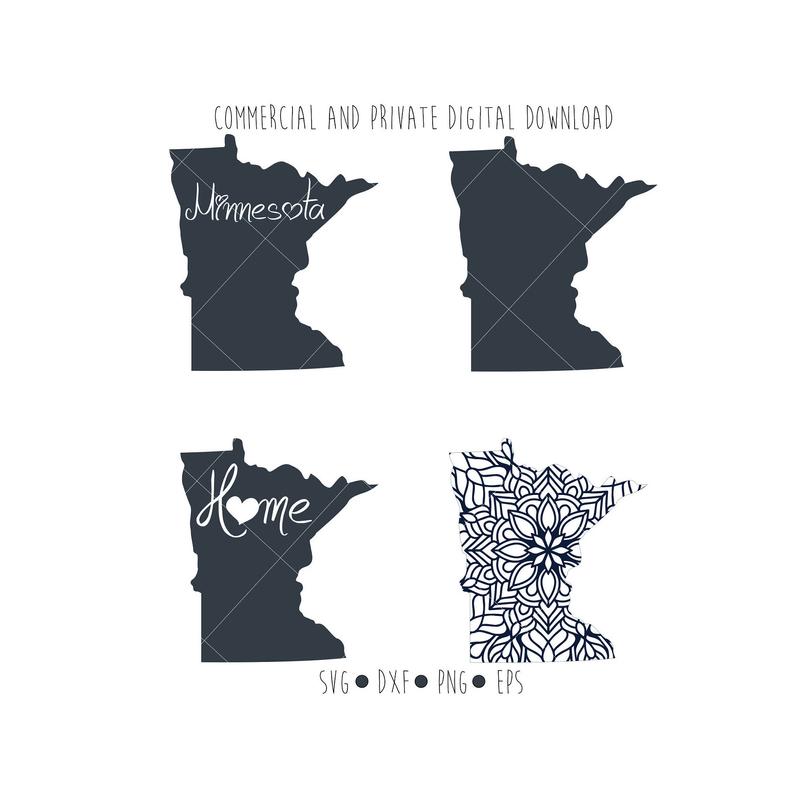 794x805 Minnesota Outline Vector Clipart Minnesota State Digital Etsy