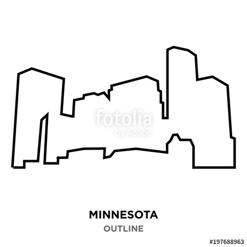 500x500 Minnesota Outline On White Background Stock Image And Royalty
