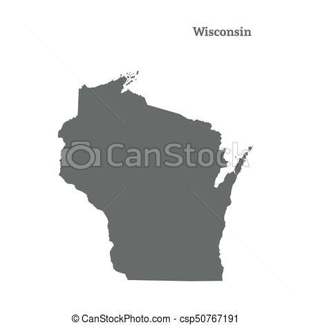 450x470 Wisconsin Map Outline